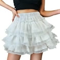 thumbnail image 1 of Women's A Line Skirt With Lace Trim Casual Summer Skirt Solid Color Flowy Skirt For Daily Wear Hand Wash Or Machine Wash Easy To Pair With Tops, 1 of 5