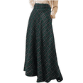 thumbnail image 1 of Women's A Line Skirts Elastic Waist Plaid Long Skirt Womens Retro Woolen Plaid Skirt Women's Winter Mid Length High Waisted Skirt, 1 of 5