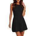 thumbnail image 1 of Women's A - Line Sleeveless Boat - Neck Mini Dress for Summer Parties - Stylish and Flattering, 1 of 6