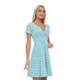 thumbnail image 1 of Women’s A Line Stripes Summer Dress, Retro Triangle Arrangement, Cross Wrap V Neck, 6 Sizes, by Ambesonne, 1 of 2