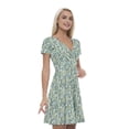 thumbnail image 1 of Women’s A Line Succulent Summer Dress, Retro Triangle Arrangement, Cross Wrap V Neck, 6 Sizes, by Ambesonne, 1 of 2