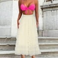 thumbnail image 1 of Women's A Line Tulle Party Evening Tutu Skirts Tea Length Pleated Skirt Long Ruffle Mesh Chiffon High Waist Bubble, 1 of 6