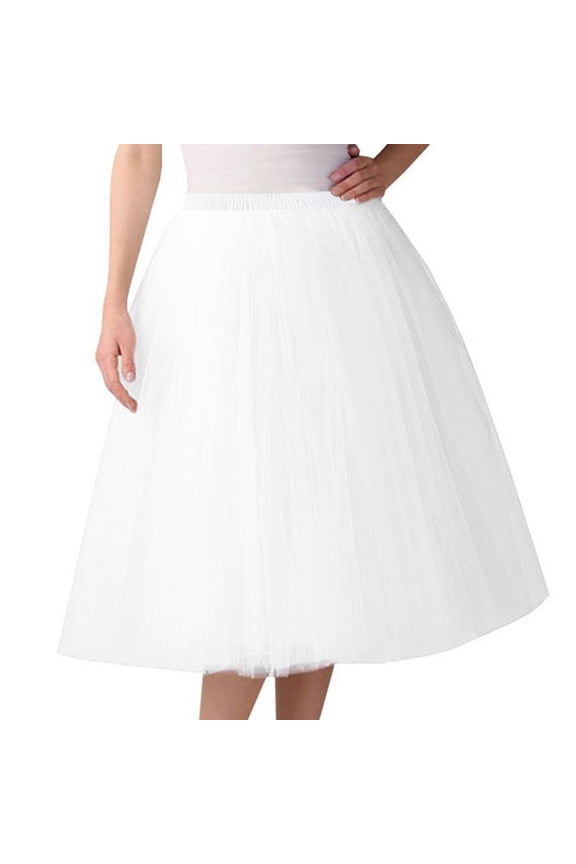 Women's A-Line Tulle Tutu Skirt – Tea Length Midi Party Skirt, Fluffy Mesh Dance Dress for Wedding Guest, Prom, and Evening Events