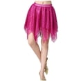 thumbnail image 1 of Women's A Line Tulle Tutu Skirts Rainbow Handkerchief Hem Midi Skirt Belly Dance Swing Skirt Party Festival Costume, 1 of 4
