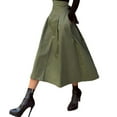 thumbnail image 1 of Women's A Line Umbrella Skirt - Bow Detail, High Waist, Polyester, Slim Waist, All Season, 1 of 6