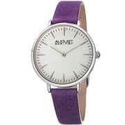 Womens AS8187 Silver-Tone Watch with Purple Leather Band