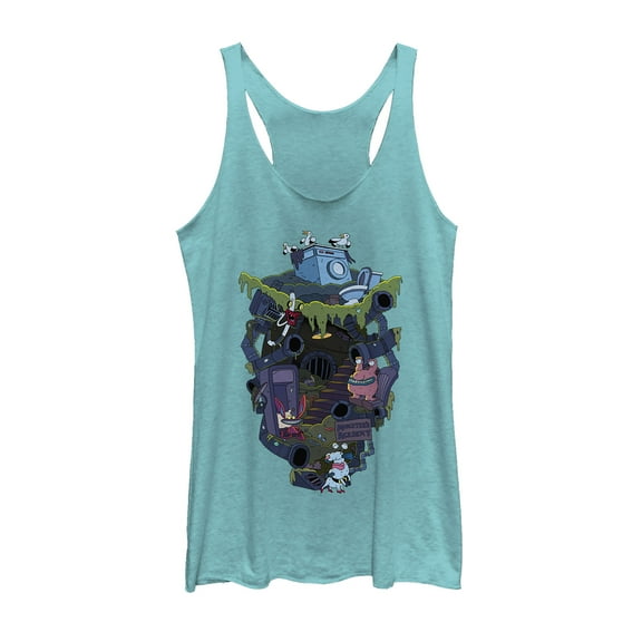 Women's Aaahh!!! Real Monsters Underground Lair Racerback Tank Top Tahiti Blue Large