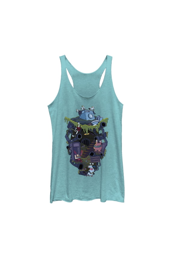 Women's Aaahh!!! Real Monsters Underground Lair Racerback Tank Top Tahiti Blue X Large