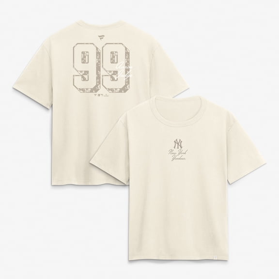 Women's Aaron Judge Cream New York Yankees Name & Number T-Shirt