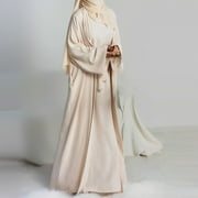 Women's Abaya Long Sleeve Arab Dubai Abaya Modern Middle Prayer Band Eid Headscarf And Long Dress