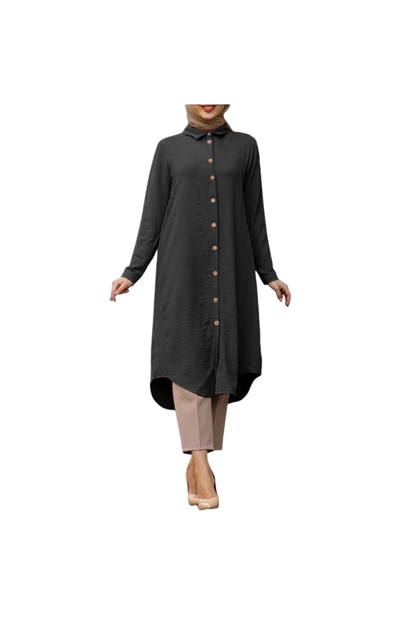 Women's Abaya Long Sleeve Casual Dress Dubai Outfits Elegant Prayer Gown