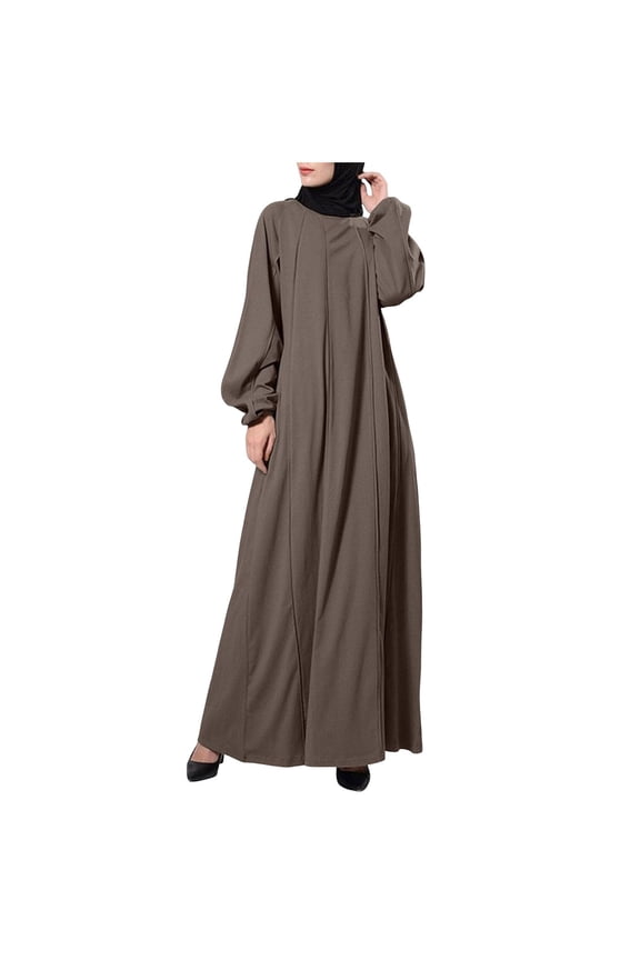 Women's Abaya Long Sleeve Casual Dress Dubai Outfits Elegant Prayer Gown