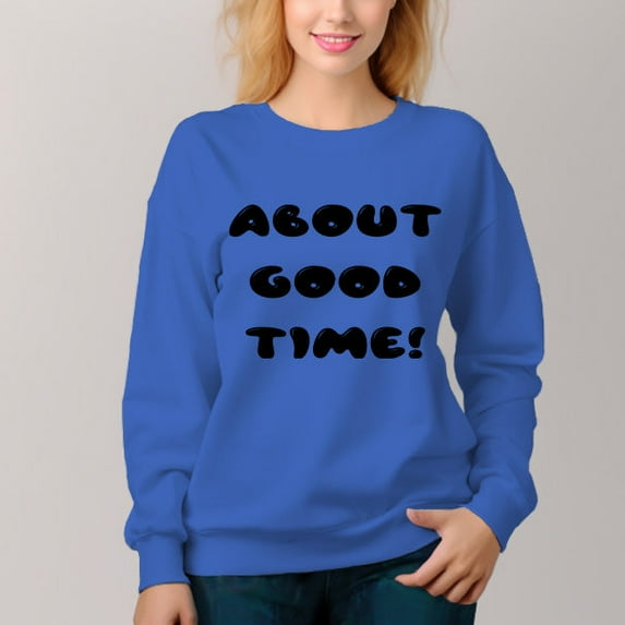 Women's About Good Pattern Crew Neck Pullover Cozy Clothes Autumn Winter