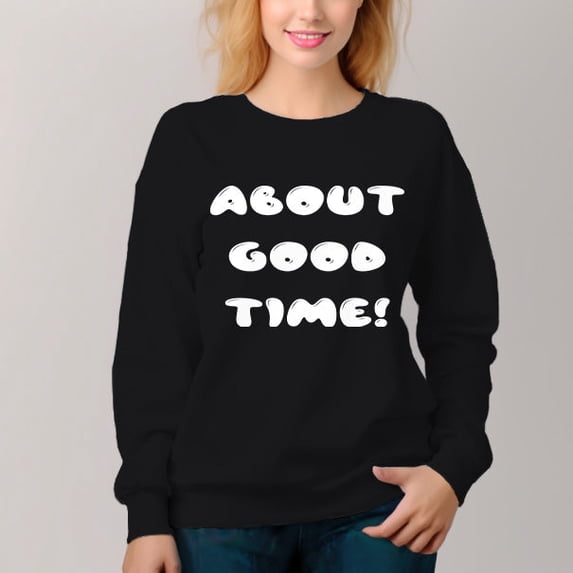 Women's About Good Pattern Crew Neck Pullover Cozy Clothes Autumn Winter