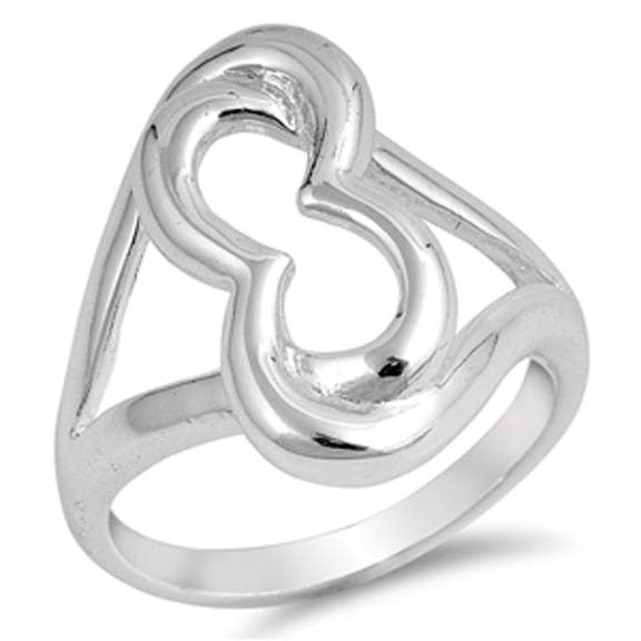 Women's Abstract Infinity Wholesale Ring 925 Sterling Silver Band Jewelry Female Male Unisex Size 5