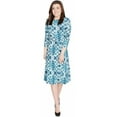 thumbnail image 1 of Women's Abstract Ink Blotch Printed Fit and Flare Midi Length Dress, 1 of 5