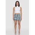thumbnail image 1 of Women's Acid Wash Denim Mini Utility Skirt, 1 of 5