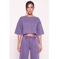 thumbnail image 1 of Women's Acid Wash Oversized Cropped Raw Hem Sweatshirt, 1 of 4