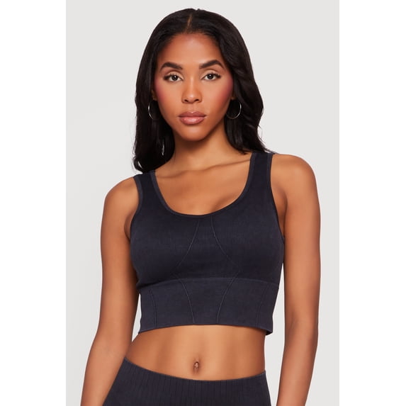 Women's Acid Wash Seamless Cropped Tank Top