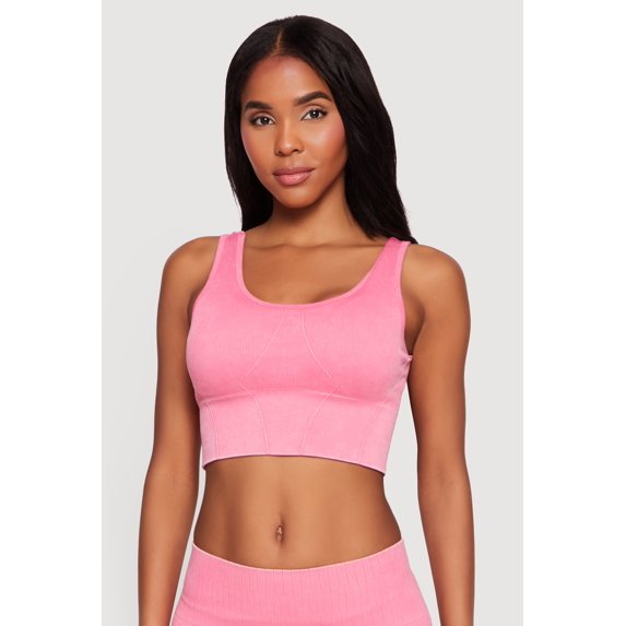 Women's Acid Wash Seamless Cropped Tank Top