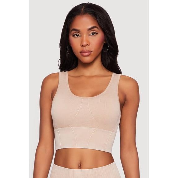 Women's Acid Wash Seamless Cropped Tank Top