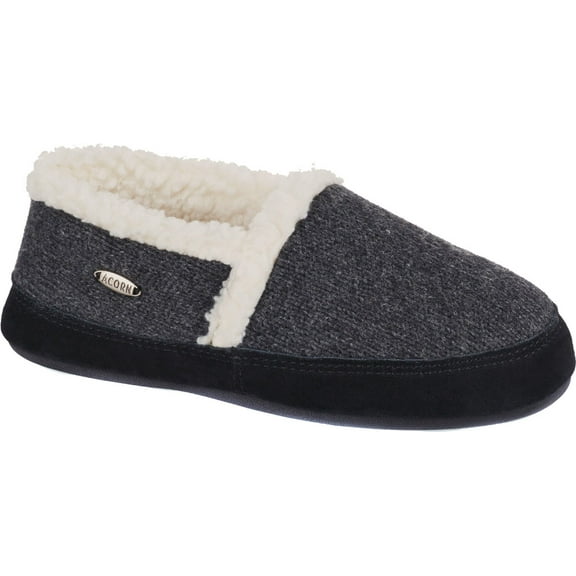 Women's Acorn Acorn Moc Ragg Slipper Dark Charcoal Heather Ragg Wool S M