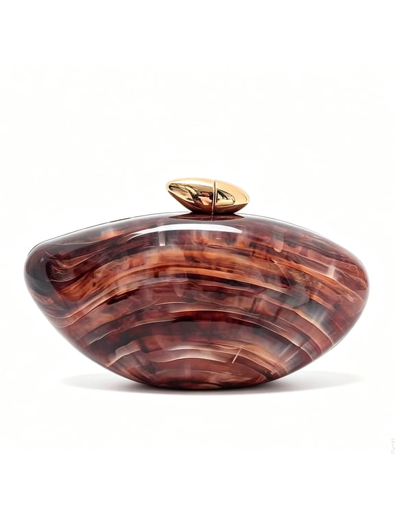 Women's Acrylic Clutch Purse Marble Pattern Evening Bag Hard Shell Minaudiere Handbag for Wedding Party
