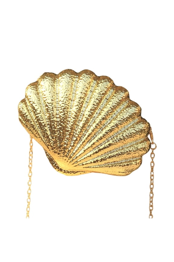 Women's Acrylic Evening Bag Shell Shape Clutches Purses Handbag with Chain Strap