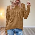thumbnail image 1 of Women's Acrylic Knit Sweater, Long Sleeve Round Neck Pullover Top for Casual Daily Wear, Winter Season, and Lightweight Comfort, 1 of 9