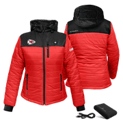Women's ActionHeat Red/Black Kansas City Chiefs 5V Battery Heated Insulated Puffer Full-Zip Jacket