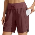 thumbnail image 1 of Women's Active 7 Inseam Athletic Long Running High Wasistband Shorts, Quick Dry Breathable Gym Shorts for Gym, L, 1 of 6