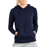 Women's Active Casual Thin Cotton Pullover Hoodie, Navy L, 1 Count, 1 Pack