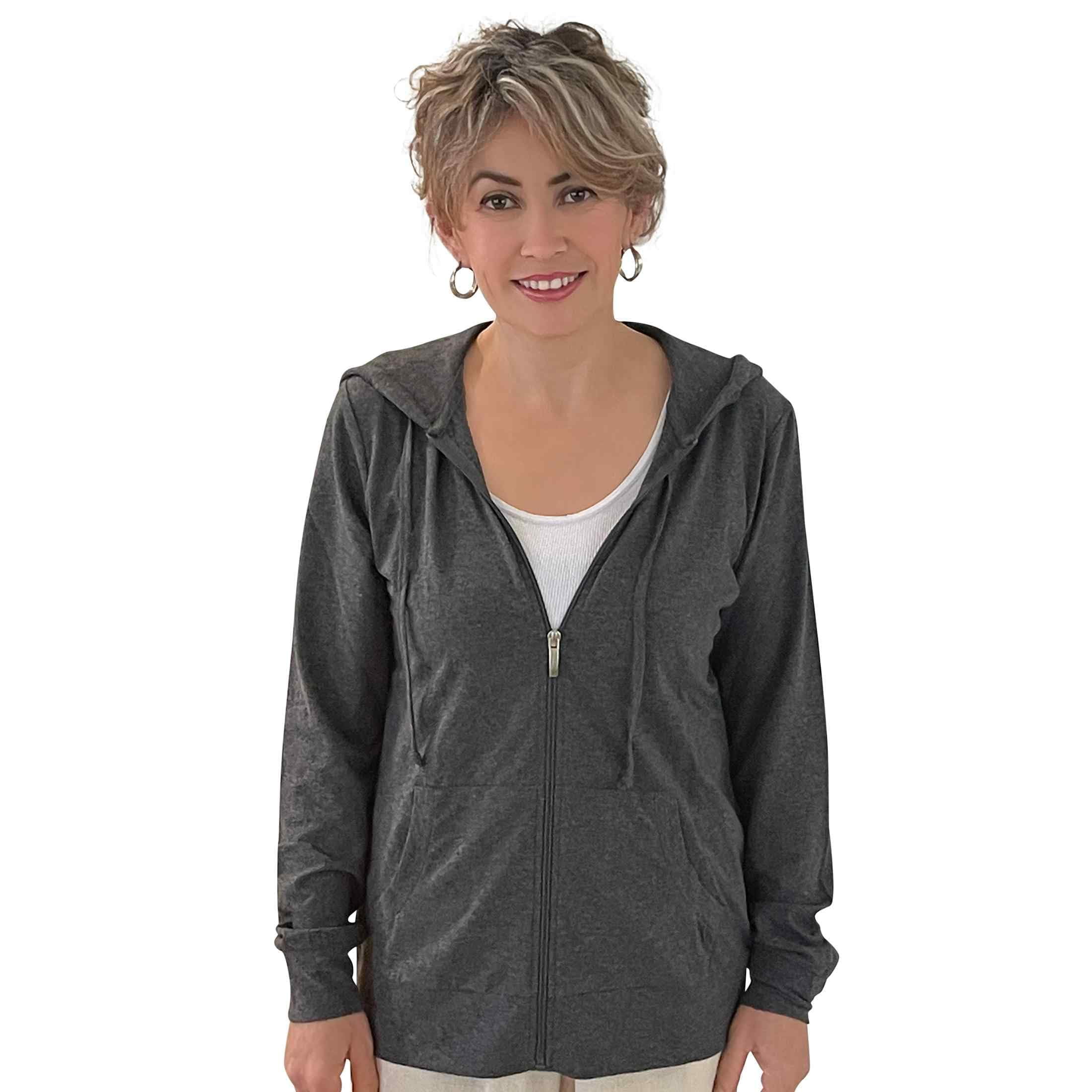 Charcoal grey zip up hoodie sale