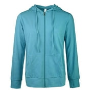 Women's Active Casual Thin Cotton Zip Up Hoodie Jacket, St. Blue M, 1 Pack