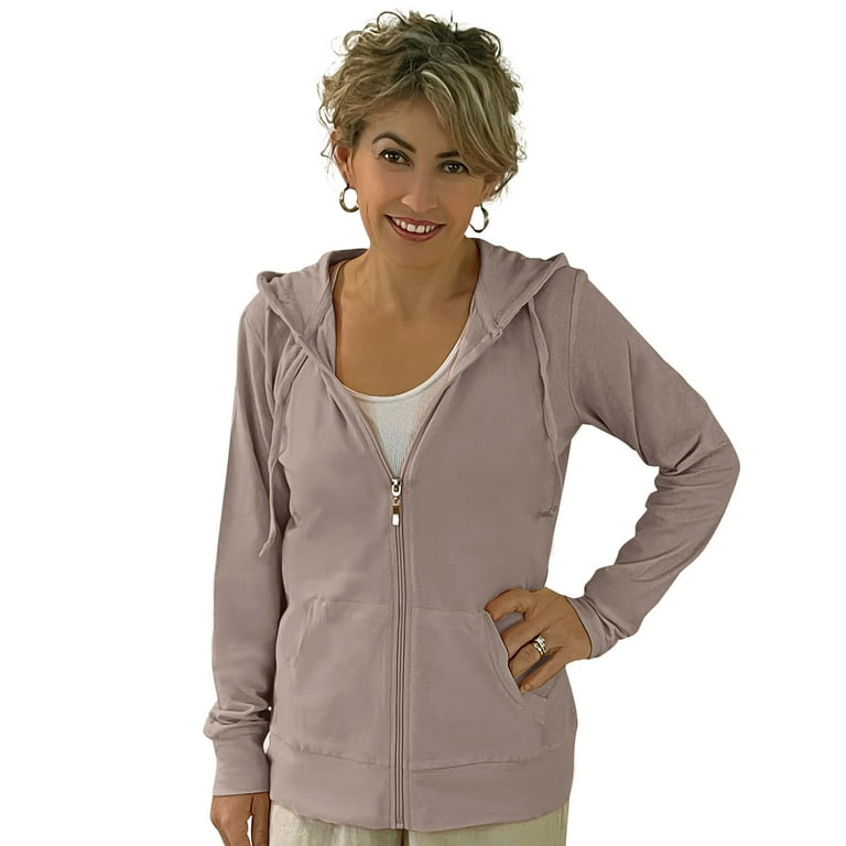 Women s Active Casual Thin Cotton Zip Up Hoodie Jacket Taupe Small 1 Pack Walmart