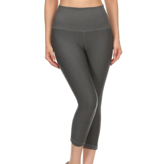 Women’s Active Compression Capri Leggings (Charcoal, Large/Extra Large)