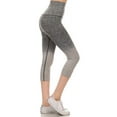 thumbnail image 1 of Women's Active Dip Dye Ombre Athletic Capri Leggings w/High Waist Band - CHARCOAL, S, 1 of 3