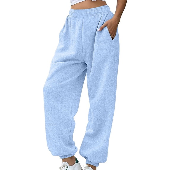 Women's Active High Waisted Sporty Gym Athletic Fit Jogger Sweatpants Baggy Lounge Pants with Pockets Women's Sweatpants Petite Length Pants Drawstring Workout Athletic Joggers