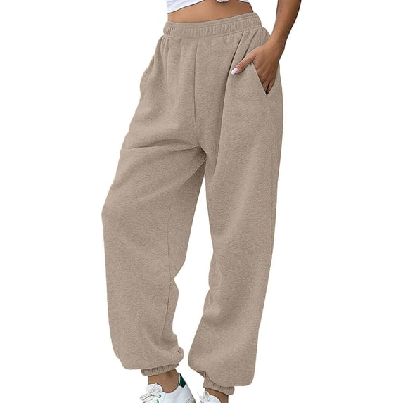 Women's Active High Waisted Sporty Gym Athletic Fit Jogger Sweatpants Baggy Lounge Pants with Pockets Women's Sweatpants Petite Length Pants Drawstring Workout Athletic Joggers
