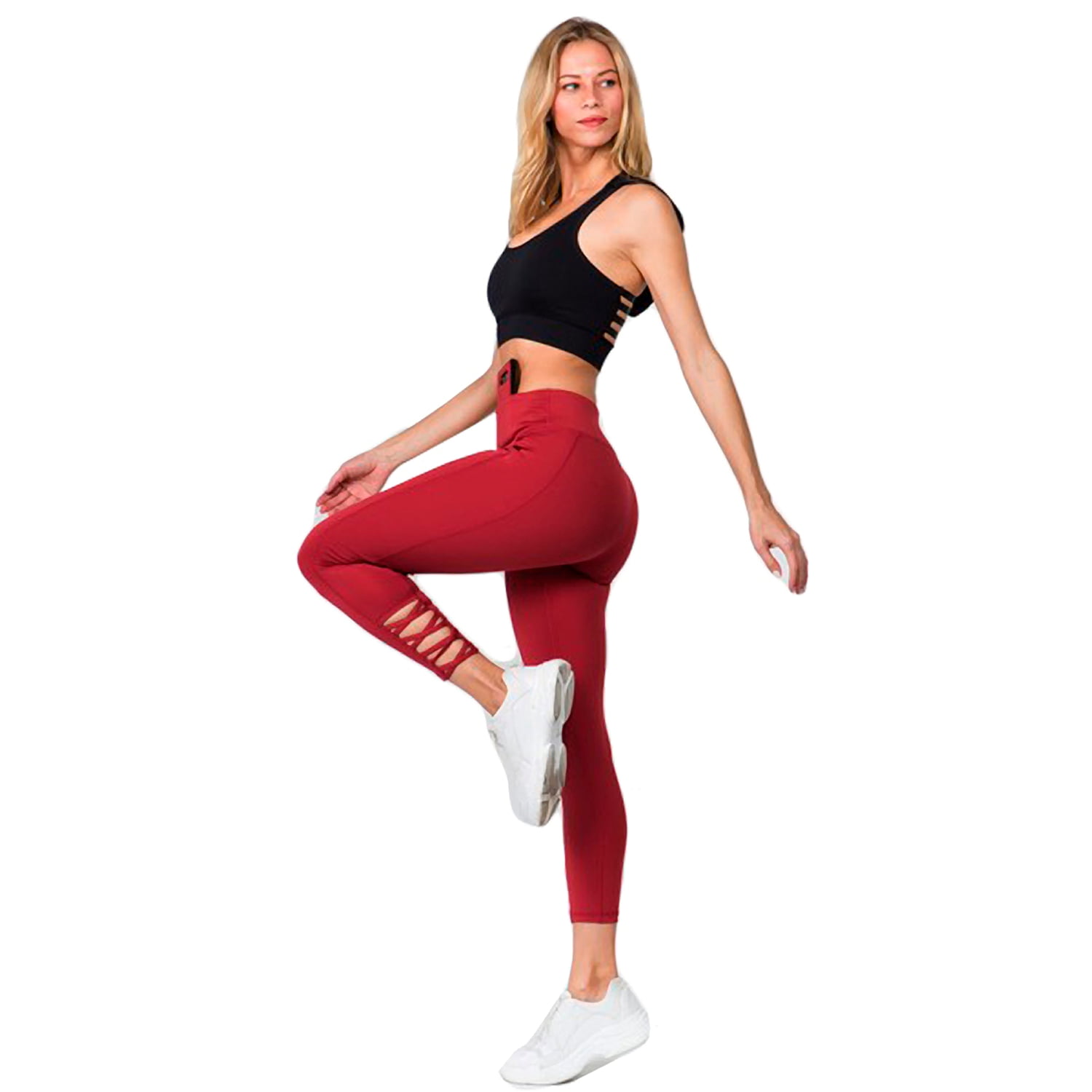 NEW Women's Workout Leggings w/Lattice Ankle Detailing S, M, L