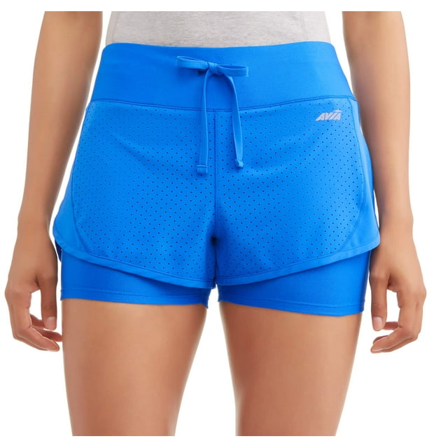 Women's Active Perforated Running Shorts With BuiltIn Compression