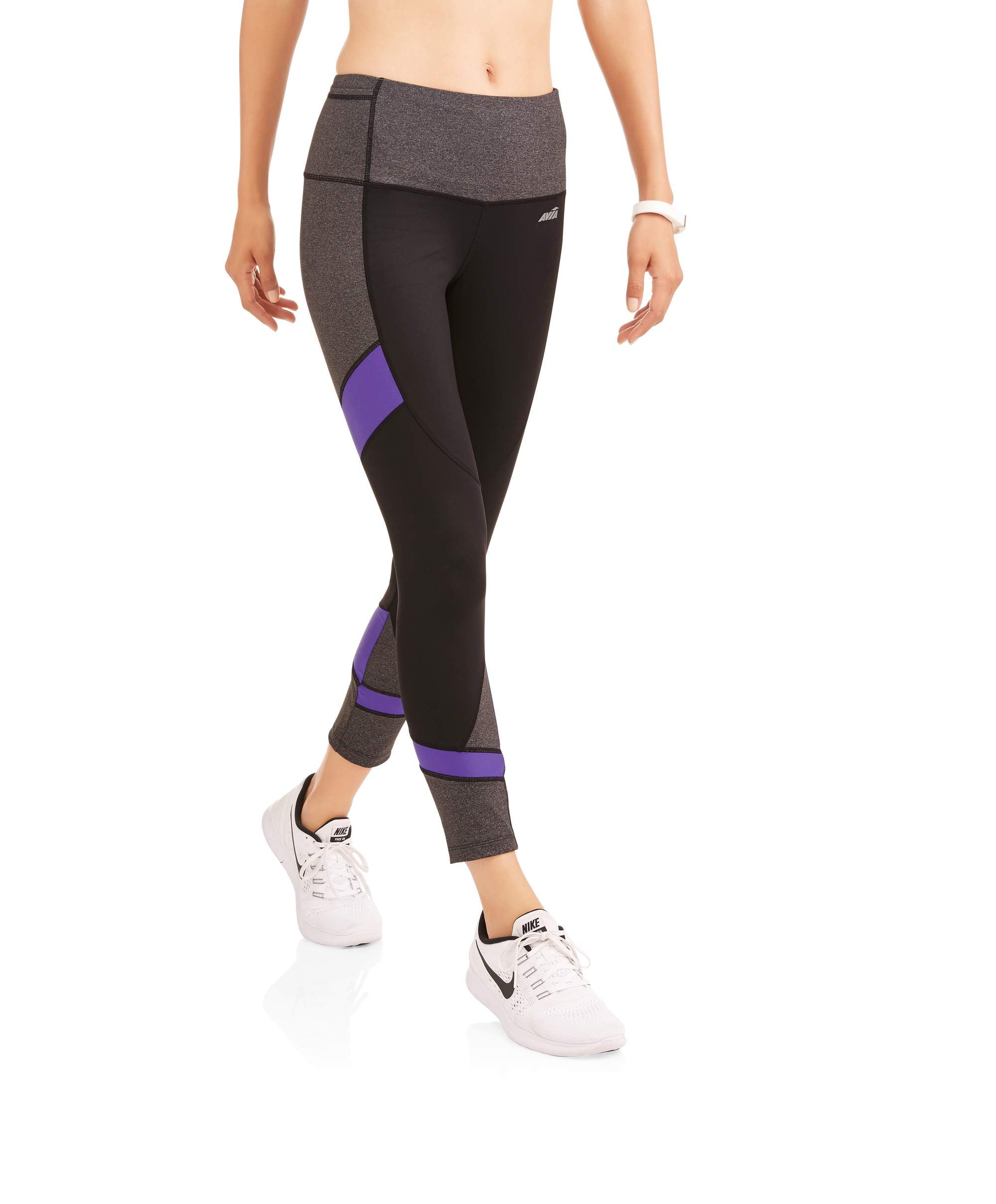 Women's Active Performance 25 Length Crop Leggings With Mesh Inserts 