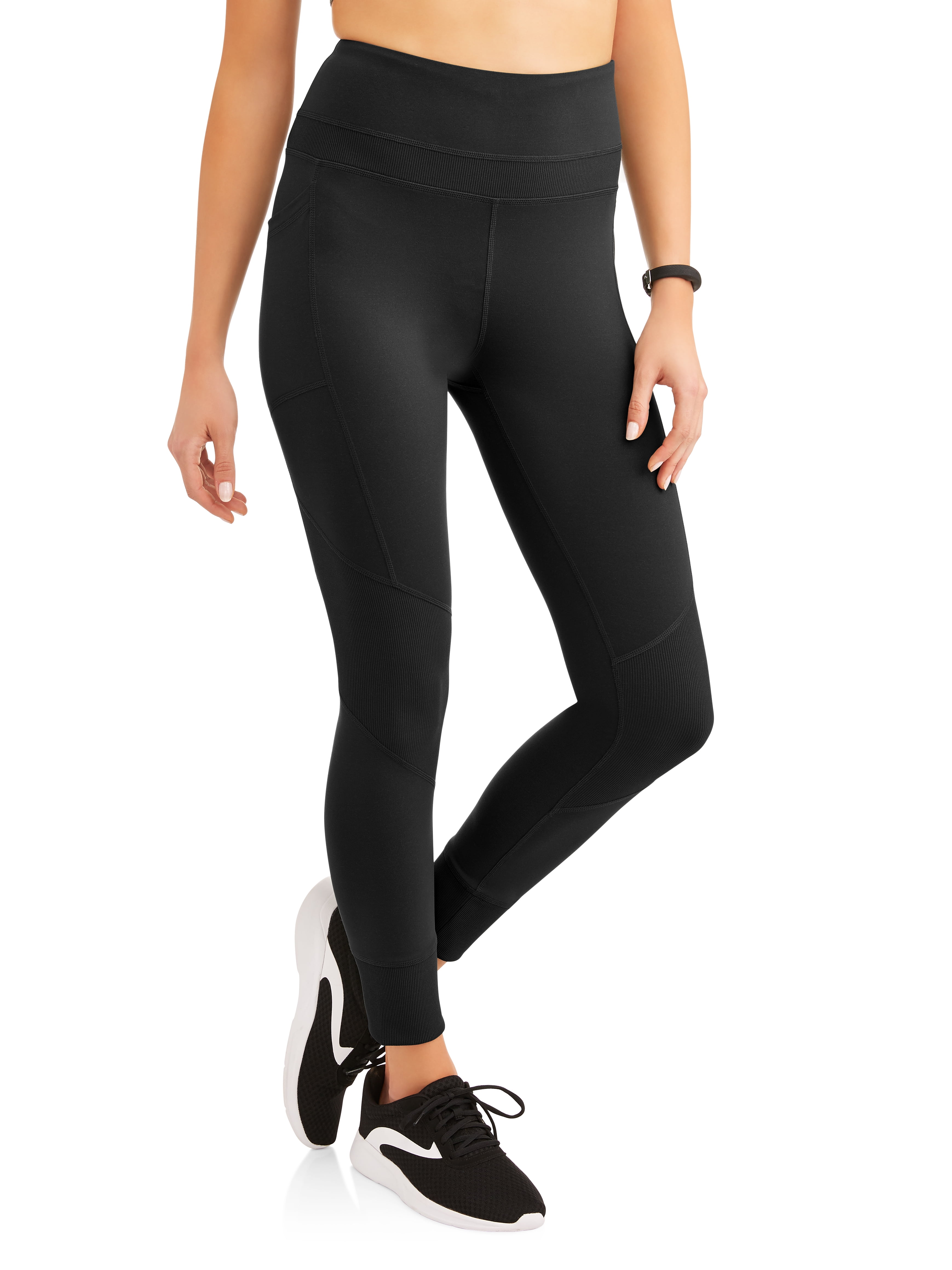 Women's Active Performance Mix Ribbed Performance Crop Leggings with Media  Pocket 