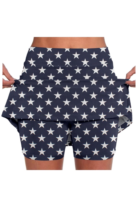 Women's Active Skort Crossover High Waisted Flowy Running Butterfly Shorts Lightweight Comfy Breathable High Elastic Gym Shorts Tennis Skorts Shorts with Pockets,Navy,XXXL
