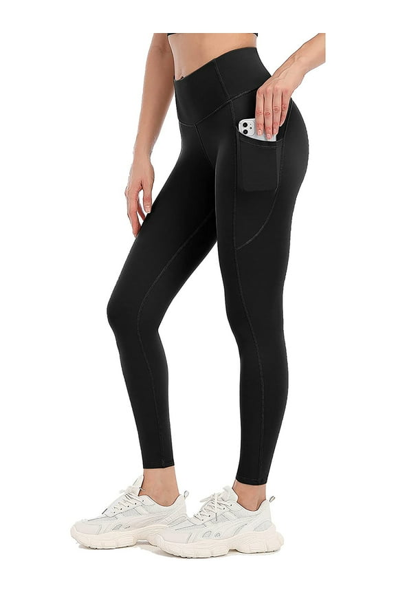 Women's Active Stretch Leggings with Pockets Mid Rise Yoga Pants