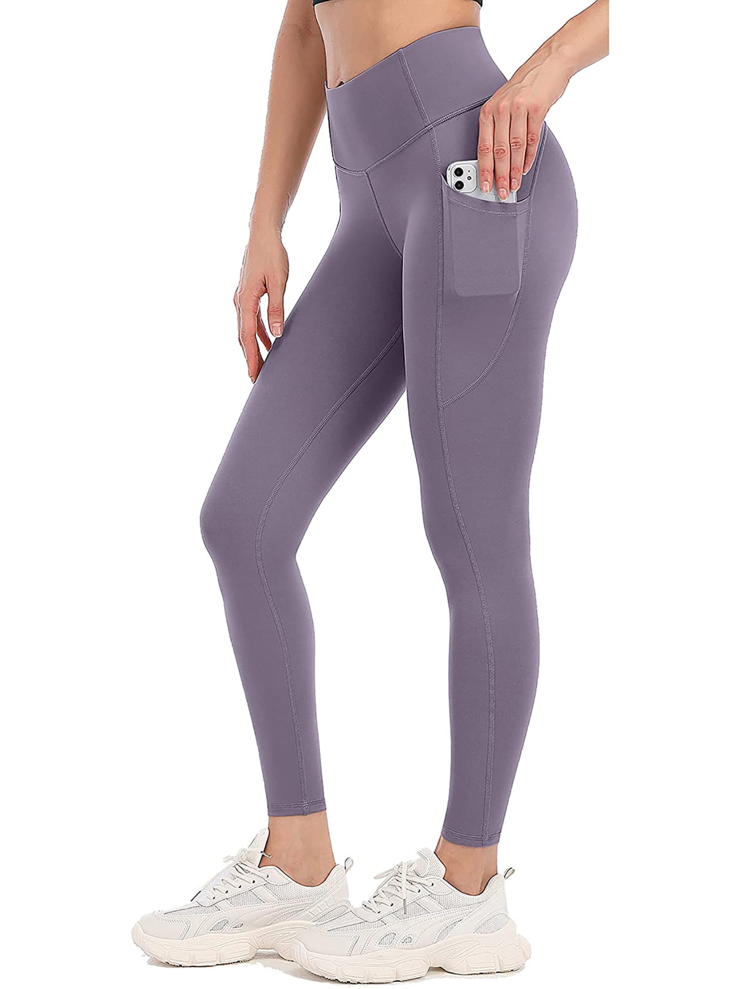 Women's Active Stretch Leggings with Pockets Mid Rise Yoga Pants 