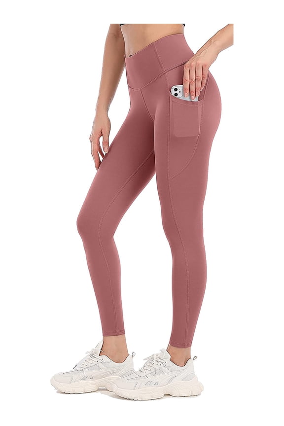 Women's Active Stretch Leggings with Pockets Mid Rise Yoga Pants