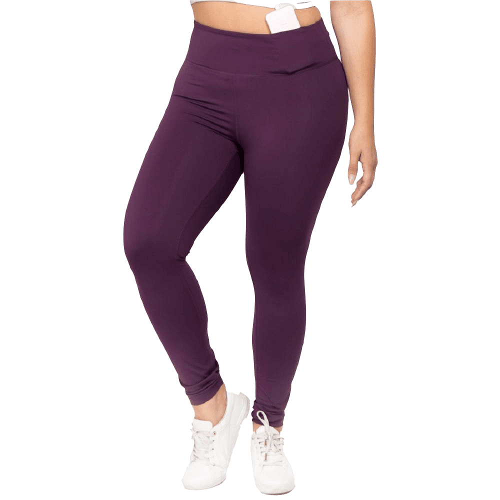Women's Active Wear Leggings w/ Hidden Waistband Pocket, Plus Size -  Purple, 3XL