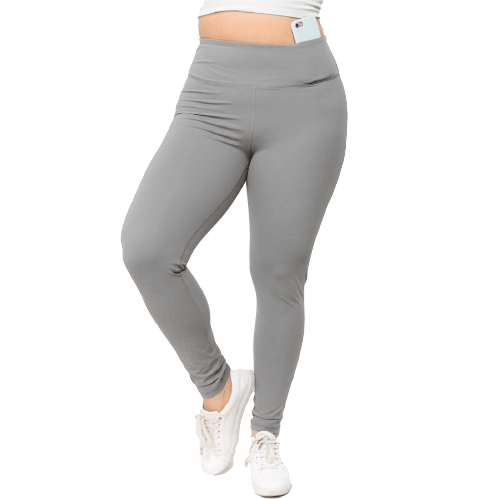 Women's Active Wear Leggings w/ Hidden Waistband Pocket, Plus Size