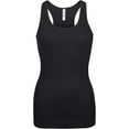 thumbnail image 1 of Women's Activewear Cotton Ribbed Racerback Tank Top, Pack of 3 Black, 1 of 2